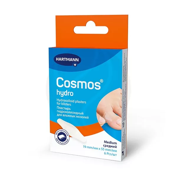 Изображение товара Hartmann Cosmos Hydro пластырь гидроколлоидный для влажных мозолей средний, №6 Изображение товара Hartmann Cosmos Hydro пластырь гидроколлоидный для влажных мозолей средний, №6