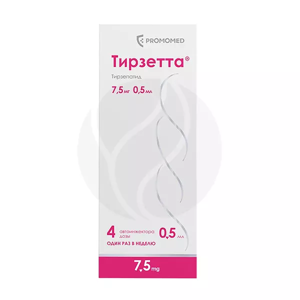 Изображение товара Тирзетта 7,5 мг раствор для подкожного введения автоинжектор Россия Изображение товара Тирзетта 7,5 мг раствор для подкожного введения автоинжектор Россия