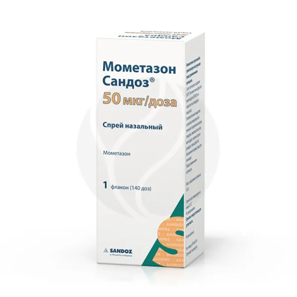 Изображение товара Мометазон Сандоз спрей назальный 50 мкг/доза, 140 доз для лечения аллергии