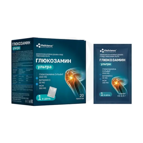 Изображение товара Vitascience Глюкозамин Ультра порошок для суставов 20 пакетиков