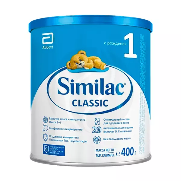 Изображение товара Similac Classic 1 молочная смесь для детей 0-6 месяцев 400г Изображение товара Similac Classic 1 молочная смесь для детей 0-6 месяцев 400г