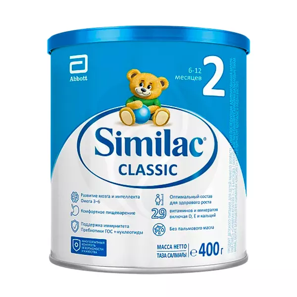 Изображение товара Similac Classic 2 сухая молочная смесь (6-12мес), 400г Изображение товара Similac Classic 2 сухая молочная смесь (6-12мес), 400г