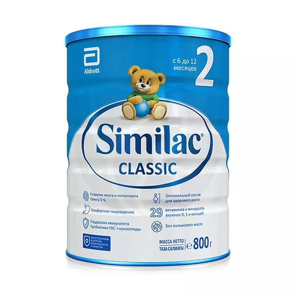 Изображение товара Similac Classic 2 молочная смесь (6-12мес), 800г Изображение товара Similac Classic 2 молочная смесь (6-12мес), 800г
