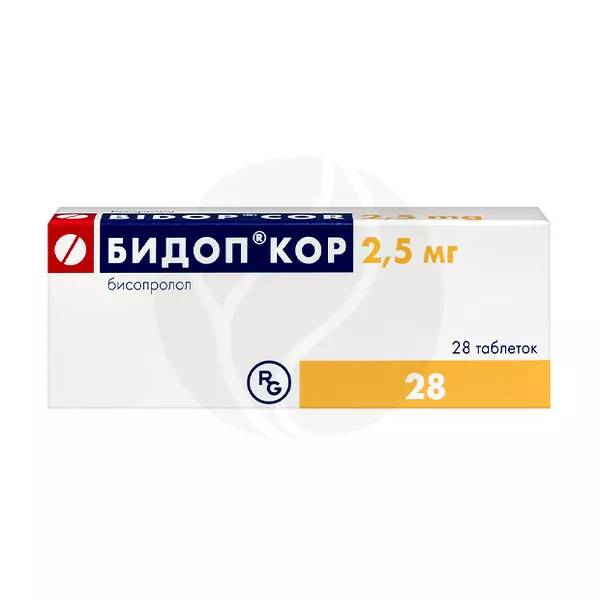 Изображение товара Бидоп Кор таблетки 2,5мг, №28 Изображение товара Бидоп Кор таблетки 2,5мг, №28