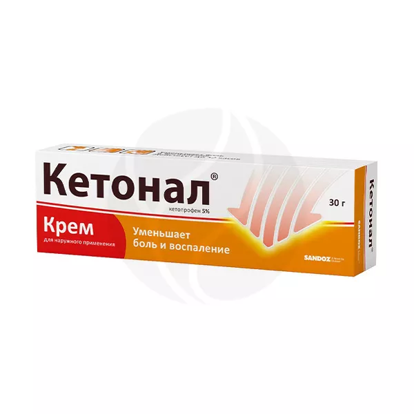 Изображение товара Кетонал крем д/наружн. прим. 5%, 30г Сандоз Изображение товара Кетонал крем д/наружн. прим. 5%, 30г Сандоз
