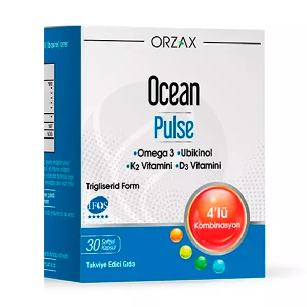 Изображение товара Пищевая добавка Ocean Pulse Омега-3 с Q10, D3 и K2 - жевательные капсулы 30 шт Изображение товара Пищевая добавка Ocean Pulse Омега-3 с Q10, D3 и K2 - жевательные капсулы 30 шт