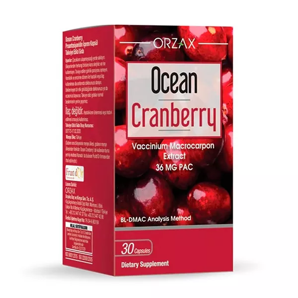 Изображение товара Орзax Ocean Клюква капсулы 30 шт иммунная поддержка мочевыводящей системы турция