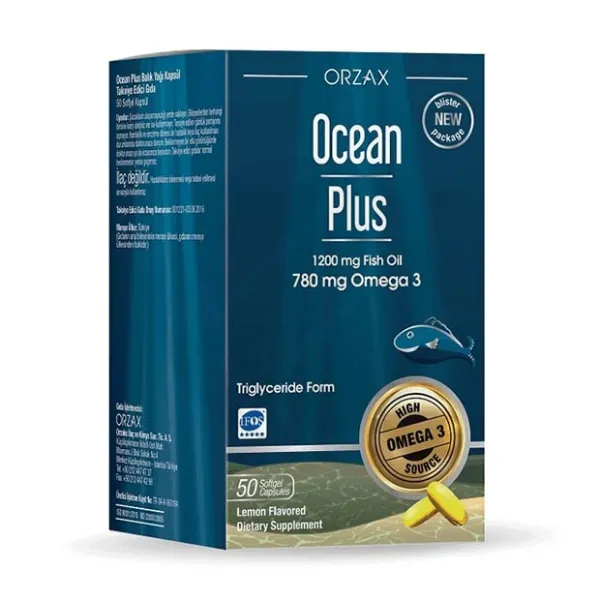Изображение товара Orzax Ocean Омега-3 Плюс капсулы со вкусом лимона, №50 - натуральный источник омега-3 для здоровья