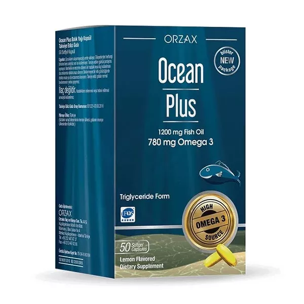 Изображение товара Orzax Ocean Омега-3 Плюс капсулы со вкусом лимона, №50 - натуральный источник омега-3 для здоровья Изображение товара Orzax Ocean Омега-3 Плюс капсулы со вкусом лимона, №50 - натуральный источник омега-3 для здоровья