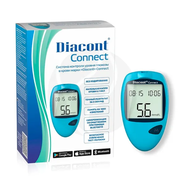 Диаконт Коннект глюкометр + тест-полоски №10