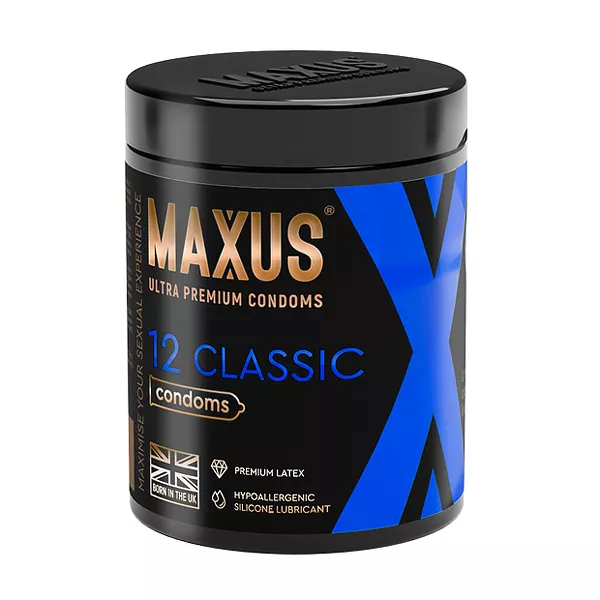 Изображение товара Maxus Classic презервативы латексные с накопителем 180 мм 53 мм банка