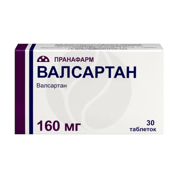 Изображение товара Валсартан таблетки покрыт. п/о 160мг, №30 Пранафарм Изображение товара Валсартан таблетки покрыт. п/о 160мг, №30 Пранафарм