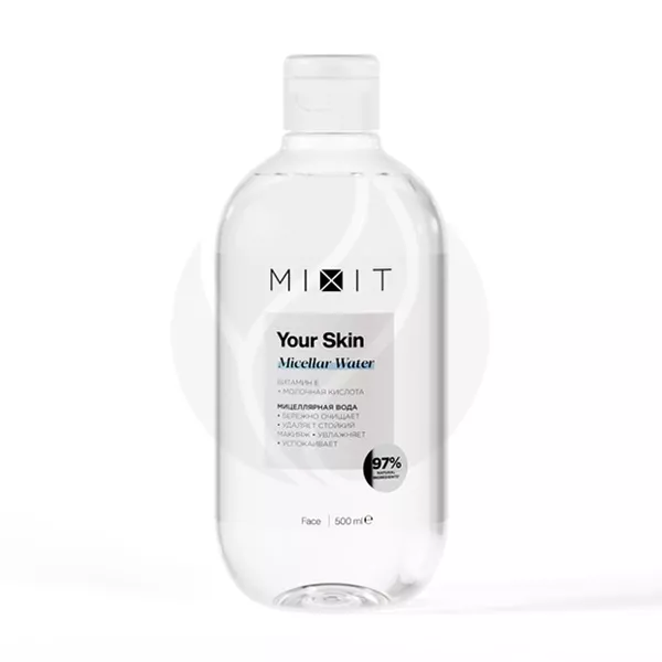 Изображение товара Mixit Your Skin мицеллярная вода с витамином Е, 500мл Изображение товара Mixit Your Skin мицеллярная вода с витамином Е, 500мл