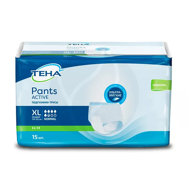 Изображение товара Tena Pants Active Normal подгузники-трусы (р.XL), 15шт Изображение товара Tena Pants Active Normal подгузники-трусы (р.XL), 15шт
