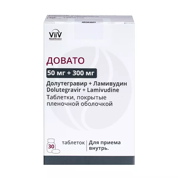 Изображение товара Довато таблетки покрытые пленочной оболочкой 50мг+300мг, №30 Глаксо Вэллком