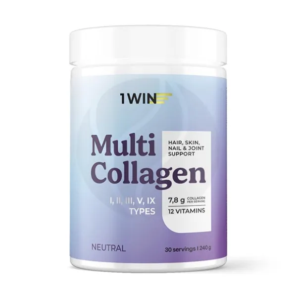 1Win Мульти Коллаген комплекс порошок с нейтральным вкусом, 240г