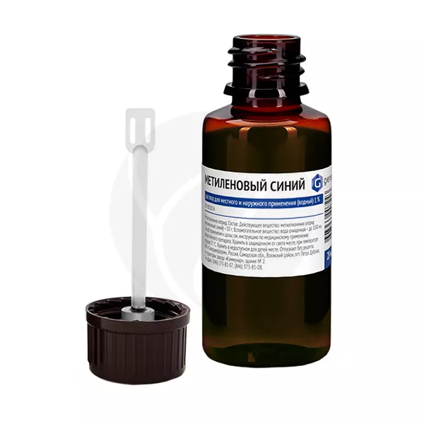 Изображение товара Метиленовый синий раствор д/местн. и наружн. прим. (водный) 1%, 25мл Самарамедпром Изображение товара Метиленовый синий раствор д/местн. и наружн. прим. (водный) 1%, 25мл Самарамедпром