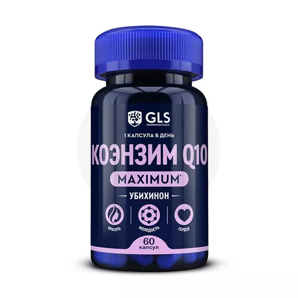 Изображение товара Коэнзим Q10 GLS Убихинон максимум капсулы 60 шт Изображение товара Коэнзим Q10 GLS Убихинон максимум капсулы 60 шт