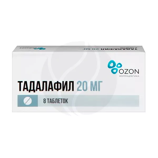 Изображение товара Тадалафил таблетки покрыт. п/о 20мг, №8