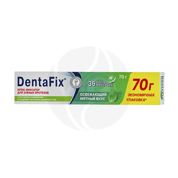 Изображение товара Крем для фиксации зубных протезов DentaFix мятный 70г Надежное крепление на целый день