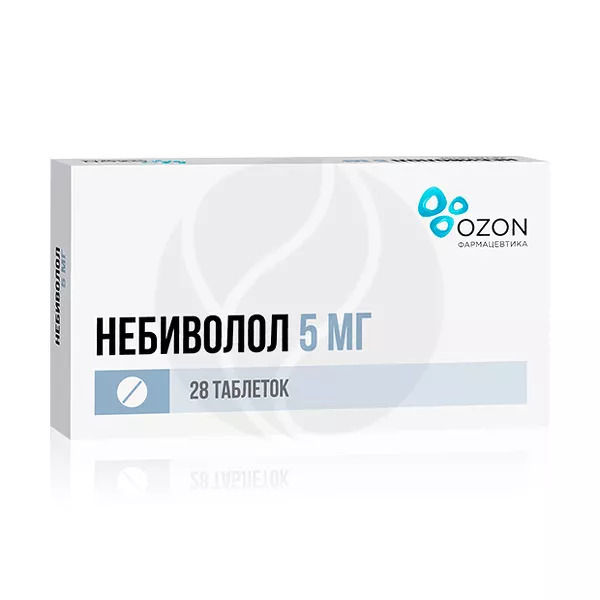 Изображение товара Небиволол таблетки 5мг, №28 Озон Изображение товара Небиволол таблетки 5мг, №28 Озон