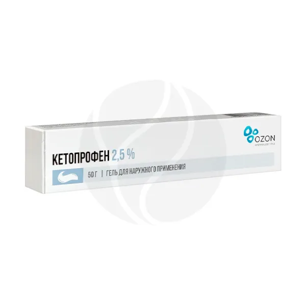 Изображение товара Кетопрофен гель д/наружн. прим. 2,5%, 50г Озон Изображение товара Кетопрофен гель д/наружн. прим. 2,5%, 50г Озон