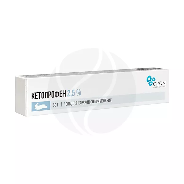Изображение товара Кетопрофен гель д/наружн. прим. 2,5%, 50г Озон Изображение товара Кетопрофен гель д/наружн. прим. 2,5%, 50г Озон