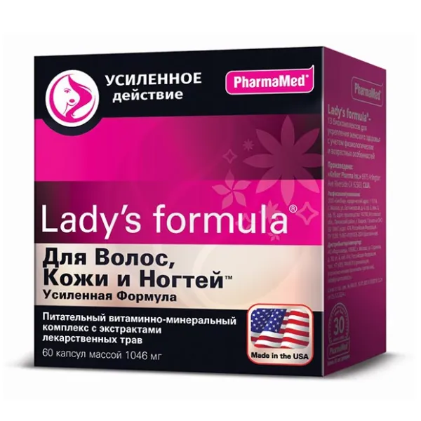 Изображение товара Lady's formula для волос кожи ногтей комплексная добавка 60 капсул