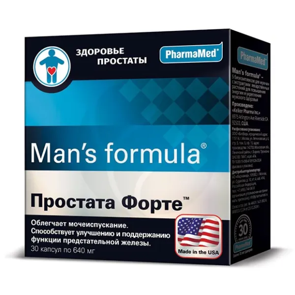Изображение товара Man's formula Простата форте капсулы для здоровья предстательной железы 30 шт