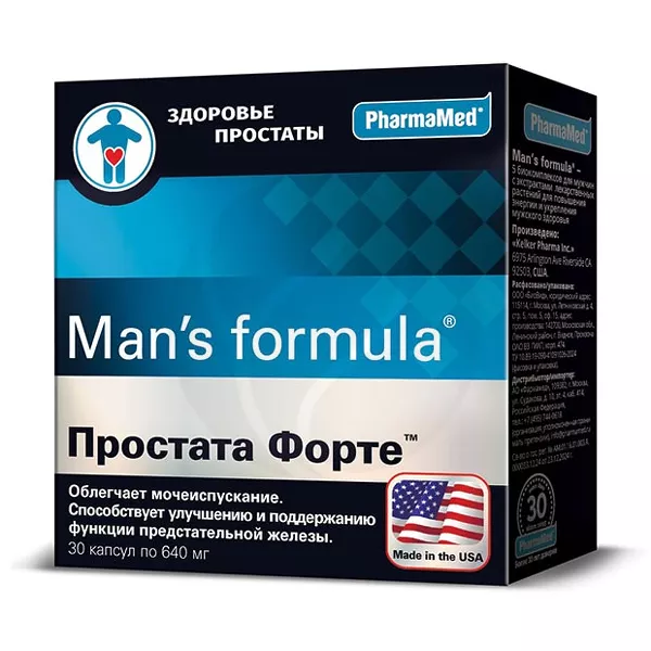 Изображение товара Man's formula Простата форте капсулы, №30 Изображение товара Man's formula Простата форте капсулы, №30