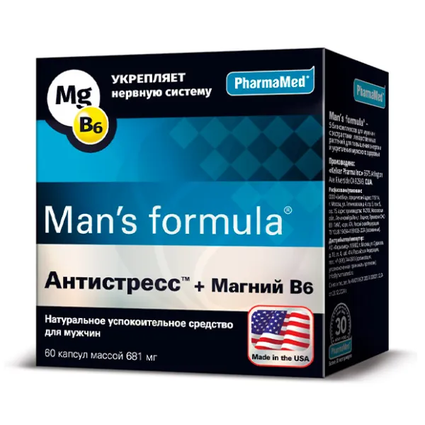 Изображение товара Man's Formula Антистресс+Магний В6 капсулы для мужчин, 60 шт