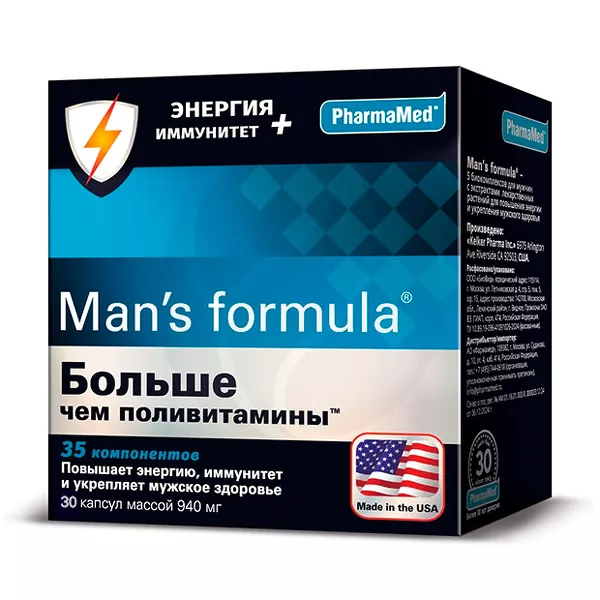 Изображение товара Man's formula Больше чем поливитамины капсулы, №30 Изображение товара Man's formula Больше чем поливитамины капсулы, №30
