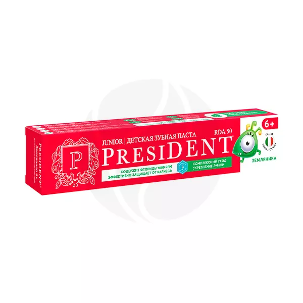 Изображение товара PresiDENT зубная паста для детей Земляника (6+), 70г Изображение товара PresiDENT зубная паста для детей Земляника (6+), 70г