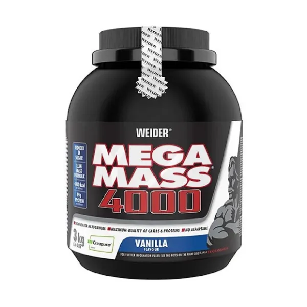Weider Mega Mass 4000 Гейнер с креатином со вкусом ваниль, 3000г