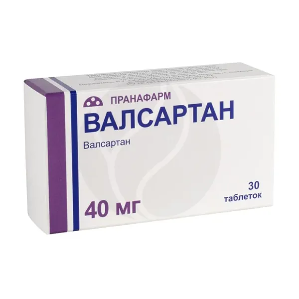 Изображение товара Валсартан таблетки покрытые п/о 40мг для лечения гипертензии