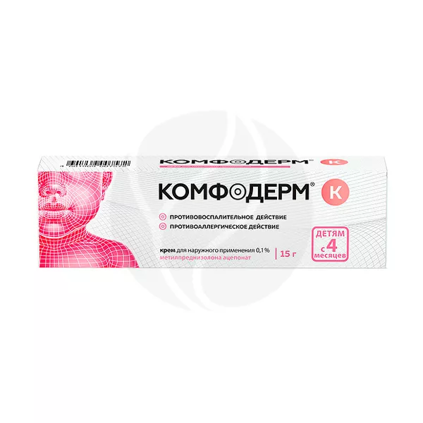 Изображение товара Комфодерм К крем д/наружн. прим. 0,1%, 15г Изображение товара Комфодерм К крем д/наружн. прим. 0,1%, 15г