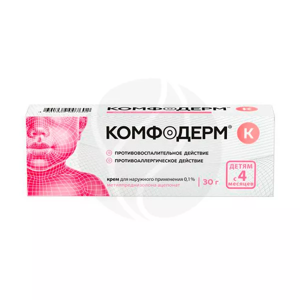 Изображение товара Комфодерм К крем д/наружн. прим. 0,1%, 30г Изображение товара Комфодерм К крем д/наружн. прим. 0,1%, 30г