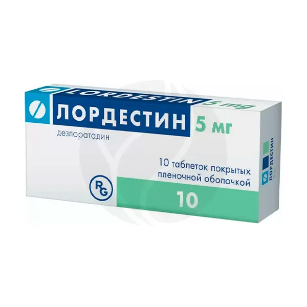 Изображение товара Лордестин 5 мг таблетки покрытые пленочной оболочкой от аллергического ринита и крапивницы Изображение товара Лордестин 5 мг таблетки покрытые пленочной оболочкой от аллергического ринита и крапивницы