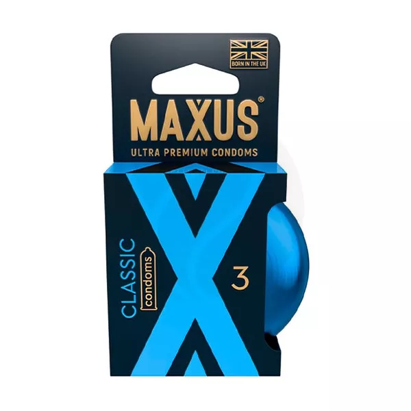 Изображение товара Maxus Classic - классические мужские презервативы из латекса, упаковка 3 шт. Изображение товара Maxus Classic - классические мужские презервативы из латекса, упаковка 3 шт.