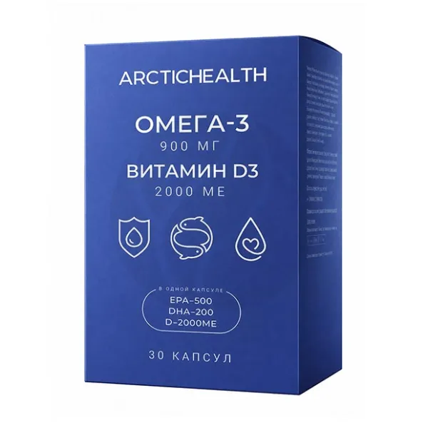 Изображение товара Капсулы Омега-3+Витамин D3 Arctichealth 30 шт - натуральный комплекс для здоровья Изображение товара Капсулы Омега-3+Витамин D3 Arctichealth 30 шт - натуральный комплекс для здоровья