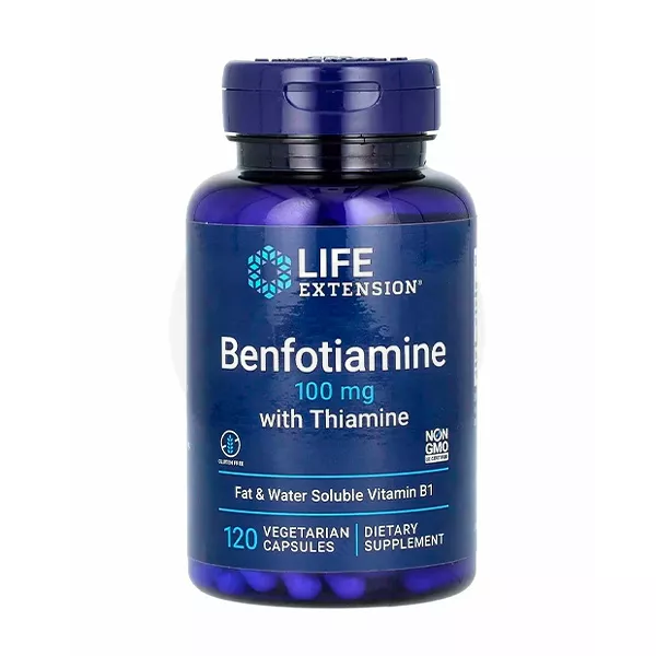 Изображение товара Витамин В1 Бенфотиамин с тиамином капсулы 120 шт Life Extension США Изображение товара Витамин В1 Бенфотиамин с тиамином капсулы 120 шт Life Extension США