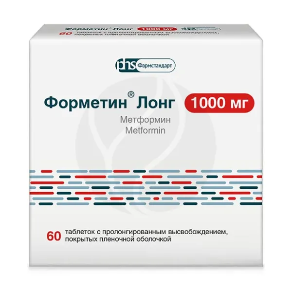Изображение товара Форметин Лонг таблетки с пролонгированным высвобождением 1000 мг, №60 Россия