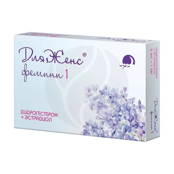 Изображение товара ДляЖенс® фемини таблетки 5 мг + 1 мг, 28 шт - гормональная терапия для женщин