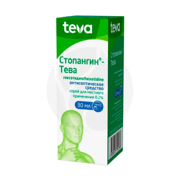 Изображение товара Стопангин-Тева спрей 0,2% 30мл с аппликатором для полости рта