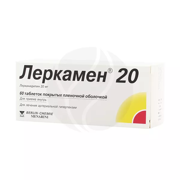 Изображение товара Леркамен 20 таблетки покрыт. п/о 20мг, №60 Изображение товара Леркамен 20 таблетки покрыт. п/о 20мг, №60
