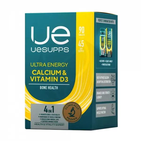 Изображение товара Uesupps Ultra Energy Кальций Витамин Д3 таблетки 90 шт для здоровья костей