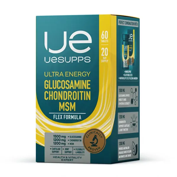Изображение товара Uesupps Ultra Energy Flex Formula Глюкозамин Хондроитин МСМ таблетки, №60 Изображение товара Uesupps Ultra Energy Flex Formula Глюкозамин Хондроитин МСМ таблетки, №60