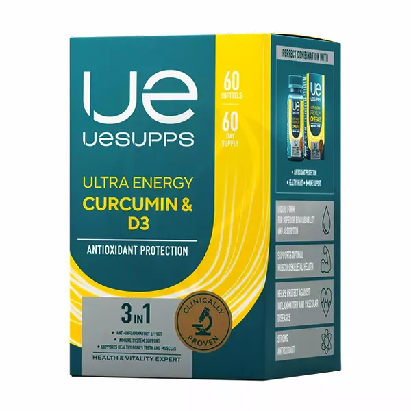 Изображение товара Uesupps Ultra Energy Куркумин и витамин D3 капсулы мягкие, №60 Изображение товара Uesupps Ultra Energy Куркумин и витамин D3 капсулы мягкие, №60