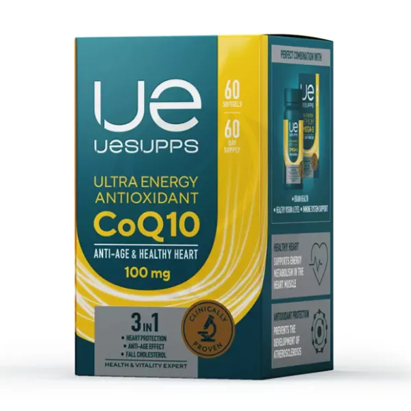 Изображение товара Капсулы Uesupps Ultra Energy Коэнзим Q10 100 мг, 60 шт – энергетическаяДобавка для здоровья и молод