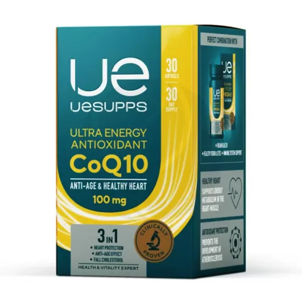 Изображение товара Капсулы Uesupps Ultra Energy Коэнзим Q10 100мг, 30 шт - поддержка энергии и сердечно-сосудистой сис